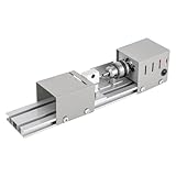 96w 220v 7 Stufen Metalldrehmaschinen Mini Drehmaschine Tischdrehbank Holzbearbeitung Poliermaschine DIY Mit High Precision Chuck Vielseitige Gravierklingen Staubschutz Einstellbare Geschwindigkeit