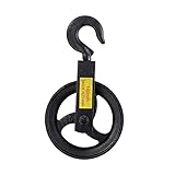 KATSU Umlenkrolle 140mm, 200kg Tragkraft, Hängendes Handrad Seilrolle Block mit Haken für Gerüstbau und Bau 18219414