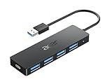 acer USB 3.0 HUB mit USB-C-Stromversorgung, Ultra Slim Multiport Hub 4 Ports USB 3.0 Adapter für PC, Laptop, Tastatur, Maus, HDD, MacBook Pro/Air, iMac, Surface Pro, macOS, Windows, Linux usw. - 20cm