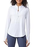 G4Free Sport Shirts für Damen Langarmshirts Sonnenschutz Shirt mit Halber Reißverschluss UPF 50+ Sport Blusen UV Schutz Leichte Schnell Trocknende Rashguards Draussen Sportshirt