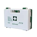 notlok Safety Work - Erste Hilfe Set nach DIN 13157 - Erste Hilfe Kasten gefüllt mit Wandhalterung + Beatmungshilfe – Weißer Verbandskasten Betrieb & Zuhause - Klein & Kompakt First Aid Kit