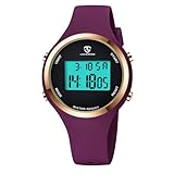 NN BEN NEVIS Uhren für Damen, Digitaluhr für Damen, Outdoor-Sport, mit Alarm/Stoppuhr/Chronograph/Hintergrundbeleuchtung, Geschenke für Teenager-Mädchen/Frauen, 28-lila-rot, Damenuhr