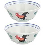 MAGICLULU 2 Stück Chicken Bowl Melamin Ramen Bowl White Fruit