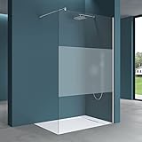 Mai & Mai Duschwand für Dusche Duschabtrennung 120x200cm Walk-In Dusche ESG-Sicherheitsglas 8mm NANO Glas BRAM3 Bremen1MS