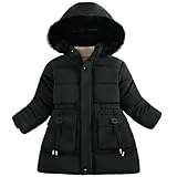 YFPICO Winterjacke Mädchen Fleecefutter Parkajacke mit Kapuze, Kinder Winterjacke Mädchen Warm Winterparka Wintermantel Kinderjacke Gr.152-158