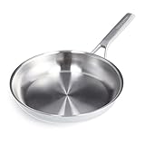 Merten & Storck Dreifach-Edelstahl Bratpfanne (26 cm), Induktion, mehrschichtig, backofenfest, Silber