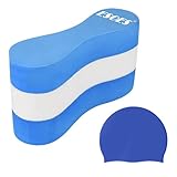 Esoes Pull Buoy Schwimmen Poolboy Trainings Ausrüstung Unisex Pullboy Schwimmhilfe für Erwachsene & Kinder Schwimmtrainingsgerät mit Badekappe (Schwarz)