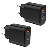 2 Stück 30W USB C Ladegerät, 2-Port PD 3.0 Schnellladegerät [USB A + USB C] Stecker Netzteil Power Adapter für iPhone 16 15 14 Pro Max, iPad Pro/Air, Samsung S25 S24 S23 Ultra, Google Handys Charger