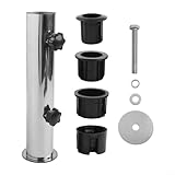 Winddichter Schirmhalter mit verstellbaren PVC-Hülsen und robustem Granitständer für den Außenbereich