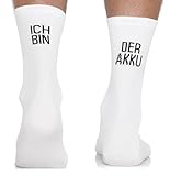 TODO Fahrradsocken Herren und Damen. Atmungsaktive Rennrad Socken. Motiv Fahrrad-Socken Herren, Radsocken (Ich Bin der Akku 43-46)