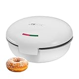 Clatronic® Donut Maker für bis zu 7 Bagels/Donuts | Donutmaker mit antihaftbeschichtet Backfläche & wärmeisolierendem Griff | Bagel Maker mit 2 Kontrollleuchten | DM 3495