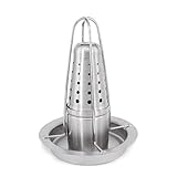 Sirxlevcy Hähnchenbräter-Ständer, Vertikaler Hähnchenhalter für Bierdosen mit Auffangschale, Aufrecht Stehender Hähnchengrillrost für Den Grill