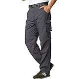 JOMLUN Herren Wanderhose Zip Off Leichte Atmungsaktiv Schnell Trockend Trekkinghose Abnehmbar Funktionshose Stretch Sommer Outdoorhose