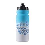 PETSTIBLE Fahrrad-Trinkflasche, 750 ml, volle Energie, Wasserpresse, durchdachtes rutschfestes Design (Blau und Weiß)