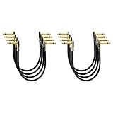 Fcuajdkq 8Er-Pack 12-Gitarren-Patchkabel, Rechtwinkliger Goldener Pancake-Anschluss für Effektpedalplatine