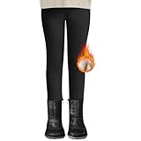 Mädchen Thermoleggings Thermo Strumpfhose Baumwolle Gefüttert Warm Winterhose Kinder LangeThermohose mit Stickerei Dick Warm Lange Winterleggins