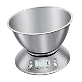 LOPUNER 1Stück Küchenwaage Lebensmittelwaage mit LCD Display für Präzises zu Hause ohne Batterie Vielseitig Einsetzbar und Bäckerei