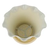 IWOWHERO Kunststoff Blumentopf mit Untersetzer Runder Sukkulenten Pflanztopf Lotusblatt Rand Abflusslöcher Wetterfester Anzuchttopf für Garten und Zimmer