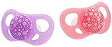 Twistshake Baby-Schnuller – 2er-Pack | Kieferorthopädische Form | Ultraleicht | Weicher Silikonsauger | BPA-frei | Geeignet für Babys ab 6 Monaten | Rosa Lavendel