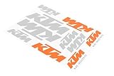 10 Aufkleber mit KTM Bike Industries Logo auf Bogen 17,2 x 24,8cm, Farbe Orange/Silber, Fahrrad, E-Bike