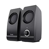 Trust Remo 2.0 PC Lautsprecher Boxen 16 W (8 W RMS), 3,5 mm Audioanschluss, Stromversorgung über USB, Kompaktes Soundsystem, Stereo Lautsprecherset für Computer, Laptop – Schwarz