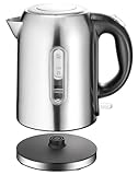 Wasserkocher Edelstahl 1.7L,Elektrischer Wasserkocher mit Kalkfilter,BPA-freier Wasserkocher,Kettle mit Wasserstandsanzeige,Trockengehschutz & Abschaltautomatik,Verdecktes Heizelement,Pirouettenbasis