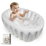Baby-Badewanne aufblasbare Badewanne, Kleinkind Bad faltbare Baby-Badewanne Reise Baby Bad Unterstützung 0-12 Monate, aufblasbare Baby-Badewanne Neugeborenen Bad für Jungen und Mädchen