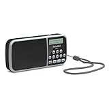 TechniSat VIOLA 3 – portables DAB Radio (DAB+, UKW, LCD Display, Kopfhöreranschluss, USB, Aux-In, LED Taschenlampe, Akku, Favoritenspeicher, klein, tragbar, 1 Watt RMS Lautsprecher) schwarz