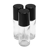 IWOWHERO Leere 30 Ml Rolle On Flasche aus Glas Auslaufsichere Nachfüllflasche für Ätherische Öle Tragbare Reise und Probenflasche in Schwarz