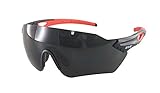 Alpland Gletscherbrille, Bergbrille, Kletterbrille, Skibrille, CycloCrossbrille, Schutzbrille Cat. 4 Großes Sichtfeld (Schwarz Rot- Cat.4)