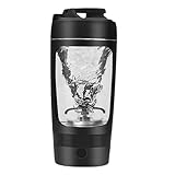 Elektrischer Protein Shaker, Elektrischer Eiweiß Shaker, Usb-Mixbecher 600ml, leistungsstarke Mixer-Flaschen, Tragbarer Mixerbecher, USB C Wiederaufladbare Mixer für Sport und Fitness (Schwarz)