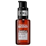 L'Oréal Men Expert XXL Bartöl für Männer, Unterstützung beim gesunden Bartwachstum, Beruhigende Bartpflege für Herren mit Zedernholzöl, Barber Club, [Amazon Exclusive], 1 x 50 ml