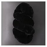 Lenkradbezüge Universal Winter Auto Lenkradbezug Fell Integrierte Auto Lenkradbezug Plüsch Warmes Autozubehör Lenkradschutz(Schwarz)