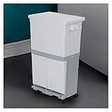 QUSYZD Mülleimer 45L / 60L Küchenabfalleimer 2-lagiger Nass-Trocken-Trennmülleimer mit Rädern Eckmülleimer Home Standmülleimer mit großem Fassungsvermögen Mülleimer,45 L,45 L