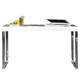 Design Laptoptisch White Desk 120x40cm Hochglanz weiß Schreibtisch Tisch Bürotisch