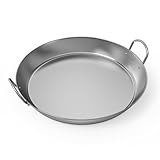 onlyfire Universal Grillplatte, Rund Grillpfanne mit Griffe, Plancha Ø44,5cm, Paellapfanne für Alle Herdarten, Gasgrill, Backofen