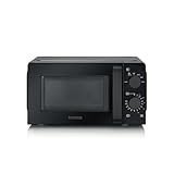SEVERIN Mikrowelle Solo, zum Auftauen und Erhitzen, Mikrowellengerät mit Drehteller und 6 Leistungsstufen, DESIGN - Schwarz komplett, 700 W, 19 L Füllvolumen, MW 9180