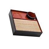 Oxtxuzdm Japanische Styles Square Nudeln Die Tablett Mit Konkaven Sauce Fächern Stabilen Plastikgeschirr Für Party Essen Traditionelle Japanische Rechteckige Teller Servieren