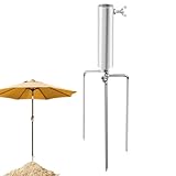 Sonnenschirmständer mit Rasendorn, Abnehmbarer Erdspieß Sonnenschirm Ständer, Sonnenschirm Schirmständer Strand mit Bodenhülse, Sonnenschirmhalter Boden Bodenanker für Angeln, Strand, Rasen (36mm)