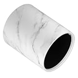 DECOMELODY Marmoroptik Müllbehälter Abfalleimer Doppellagig für Bad Küche Wohnzimmer Büro Moderner Papierkorb zur Abfalltrennung und Aufbewahrung Leicht zu Reinigen Weiß