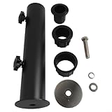 Jonikuper Sonnenschirmständer für den Außenbereich mit 3 PVC-Rohrhülsen für 10,2 cm, 5,1 cm, 2,4 cm (9/10 Zoll) Stangen, Edelstahlrohr, verschraubter Halter für Terrasse, Garten, Schirmständer
