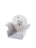Schardt - Sitzverkleinerer Hubi - Für Baby Hochstuhl - Sitzkissen für Kinder - Mit Komfortablen Armlehnen - Geeignet für Hochstuhl X-TRA - Abwaschbare Sitzauflage - Rückseite Weiß Foliert