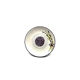 Kaladia - Keramik Reibeteller/Keramikhobel - ideal für Ingwer, Parmesan etc. - Motiv: Lila Blüte - Durchmesser: 12 cm - handgemacht & handbemalt - Made in Spain