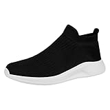 Modische und sportliche Schuhe für Herren, Sneaker, Laufschuhe, Herren, ohne Schnürsenkel, Mesh, bequem, Outdoor, Jogging, lässig, bequem, modisch, Weiß 1, 45 EU