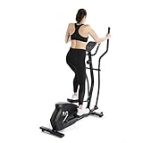 FitEngine Crosstrainer | 10 Schwierigkeitsstufen und extra großes Display mit extra Halterung für Tablet und Smartphone | Pulssensoren in den Griffen | Rutschfeste Pedale [belastbar bis 150 kg]