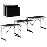DIVID® Multifunktionstische 3-Teiliges Set, 100x60cm, Tapeziertisch 30 kg Tragkraft je Tisch, Klapptisch, Campingtisch, Flohmarkttisch, Beistelltisch, Mehrzwecktisch, Höhenverstellbar, Mahlertisch