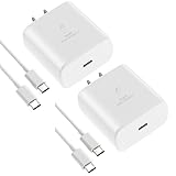 Samsung Ladegerät für Samsung Galaxy S25 S24 S23 S22 Ultra Ladegerät Plus S20 Tab S8 Plus A53 A52 Z Fold Flip 4 2 m 5 A Typ-C Ladekabel, 2 Stück, Weiß