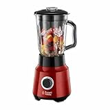 Russell Hobbs Standmixer [1,5l Glasbehälter] Desire Rot (starker 0.9PS Motor, Impuls-/Ice-Crush-Funktion, Edelstahlmesser, BPA-frei Mixer, elektrischer Zerkleinerer, Smoothie-Maker) 24720-56