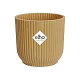 elho Vibes Fold Rund Mini 9 Pflanzentopf - Blumentopf für Innen - 100% recyceltem Plastik - Ø 9.3 x H 8.8 cm - Gelb/Buttergelb