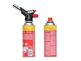 ROTHENBERGER Industrial Gas Brenner RS 220 | Über-Kopf-Arbeiten | 360° Drehung | inkl. 2 x RoButan Gaskartuschen 220 g / 393 1000003307